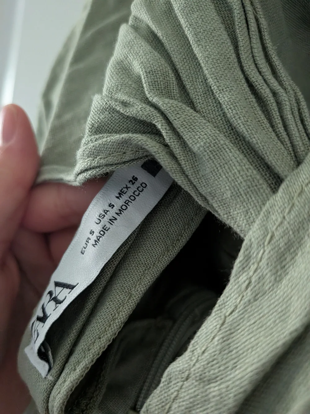 Zara Olive Green Linen-Blend Tie Back Romper